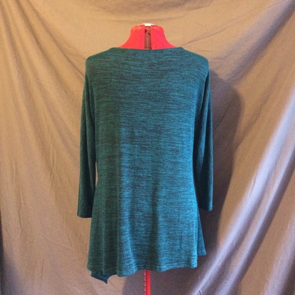 \\ Zac & Rachel Asymmetric Heathered Green Sweater Tunic Sz XL - Picture 3 of 5